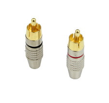 (Pack of 2) RCA Phono Male Non-Solder Solderless Connector Adapter Plug Terminal