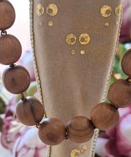 2  Vintage Necklaces with a 'natural''vibe, in tactile wood, warm tones