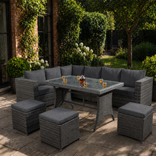 Outdoor seater rattan dining - outdoor, 9