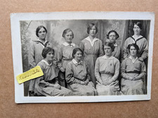 OLD PHOTO WOMEN GIRLS MILITARY WW1 MUNITION WORKERS FACTORY UNIFORM PS 356