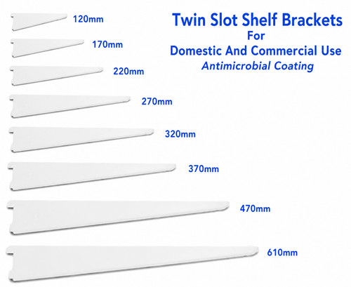 White twin slot shelf - white,