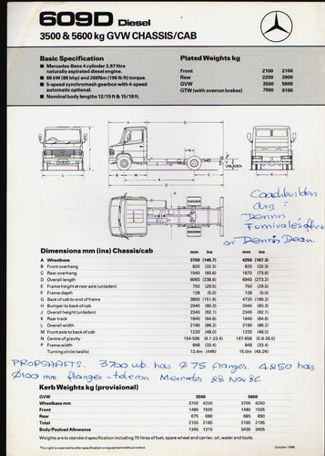 Mercedes benz 609d chassis cab - mercedes-benz,