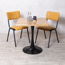 CAFE TABLE SET PINE SQUARE ISOTOP TULIP TABLE AND TWO CHAIRS CHOOSE YOUR COLOUR
