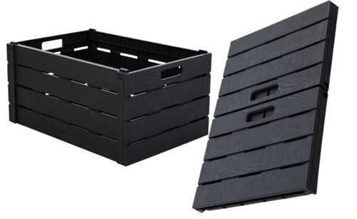 Wood effect folding crates - wood,