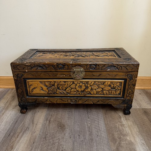 Vintage camphor chinese carved - camphor,