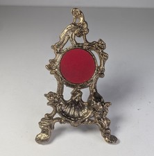 Vintage Victorian Art Nouveau Brass Pocket Watch Display Easel 1920's