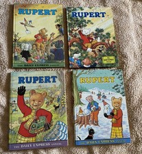4 Vintage Rupert the Bear Annuals 1972 1973 1974 1976