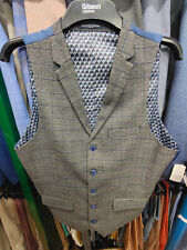Sawyers and Hendrick's Men's Single Breasted Grey Check Waistcoat 40R