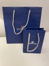 Two Swarovski Small & Medium Blue Paper Gift Bags