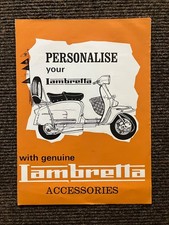 LAMBRETTA SCOOTER ACCESSORIES BROCHURE 1965 - CENTO / SLIMSTYLE / PACEMAKER / GT