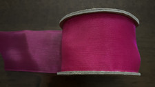 Bright Pink Nylon Ribbon. Remnant. Approx 3m.