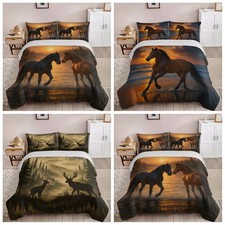 Sunset horse elk deer doona - horse,