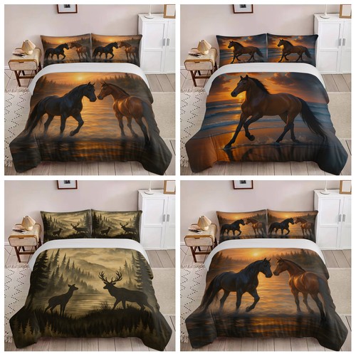 Sunset horse elk - sunset,