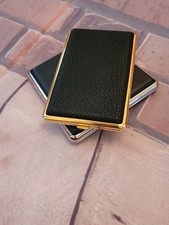 X2 VINTAGE BLACK SYNTHETIC HARD CASE CIGARETTE CASES 2 SIZES PERFECT CONDITION