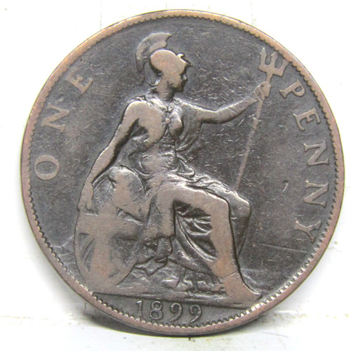 1899 one penny coin victoria - coin,