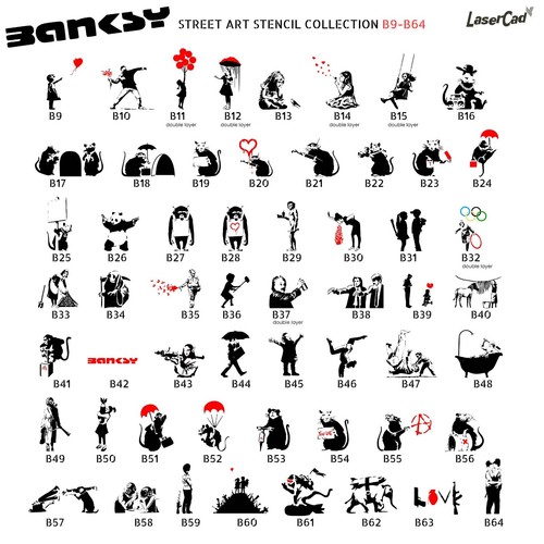 Stencils banksy a5 - (b9-b64), in