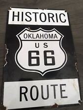 Route 66  Porcelain Vintage Style 12x8” Heavy Enamel Sign -workshop/man Cave