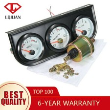 52mm Car Auto Black Face Triple Gauge Set Oil Pressure Water Temp Volt Meter UK