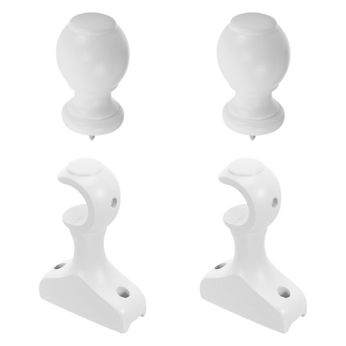 Wooden white curtain - white, rod