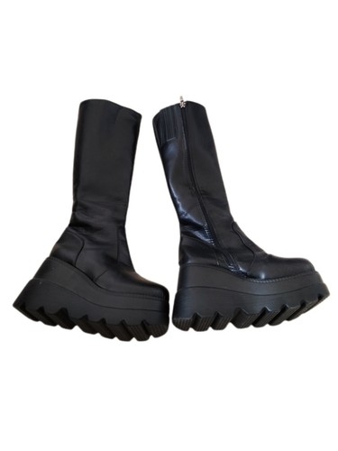 Black goth boots knee - knee, zip