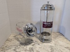 VINTAGE USA HERSHEY'S Chocolate Glass Soda Fountain Straw Holder Dispenser G1009