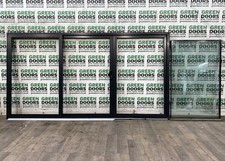 ALUMINIUM SLIDING PATIO DOORS BLACK EXTERNAL EXTERIOR DOUBLE GLAZED NEW 3 PANES