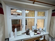 PVCu Bow Window uPVC  1775mm x 1185mm Double Glazed Inc. Internal Window Board