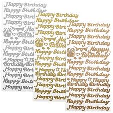 HAPPY BIRTHDAY STICKERS Silver