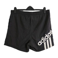 Vintage Mens Adidas Shorts 1990's Waist 36" Black Nylon Mesh Lining