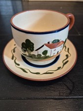 Antique Moto Cup & Saucer Torquay Earthenware