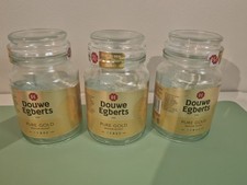 3 x Douwe Egberts Empty Glass Coffee Storage Jars 95g Craft Jar Wedding Candle