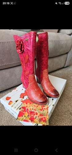Womens red rose design - rose, boots