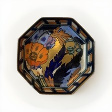 Beautiful Vintage 1920’s Charlotte Rhead Bursley Ware Octagonal Bowl Poppy 1550