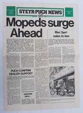 STEYR-PUCH REVIEW NEWSPAPER FEB 1975 No. 1 "MOPEDS SURGE AHEAD"