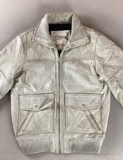 Vintage Distressed Leather Bomber Jacket Size S