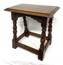 Antique Oak Joint Stool / Occasional Table / Lamp Stand  (a40)