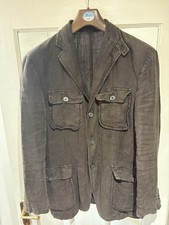 Boglioli Brown Linen Safari Jacket Large 