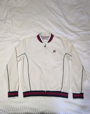 Fila Settanta Wimbledon Tennis Track Top Cream RRP £75 Bjorn Borg Medium 