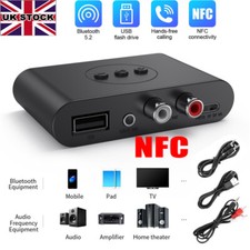 Bluetooth 5.2 Wireless Audio Receiver HiFi Music Amplifier Adapter AUX/RCA NFC