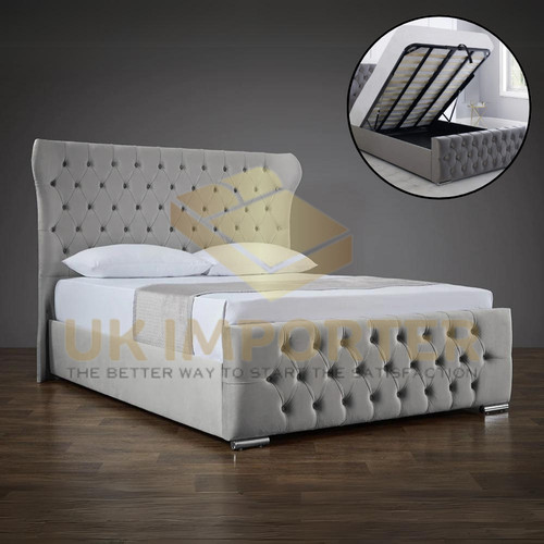Wingback upholstered bed frame - upholstered,