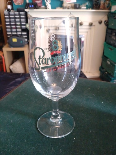 Staropramen chalice pint glass - staropramen,