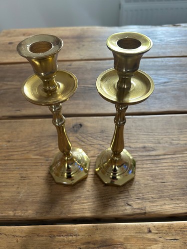 Pair brass candlesticks - pair, of