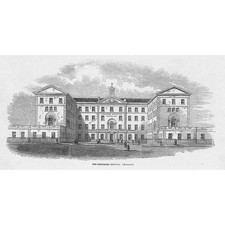 THE MIDDLESEX HOSPITAL London - Antique Print 1848