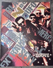 U2 ZOOROPA TOUR PROGRAMME UK 1993 original fold out programme with STICKERS