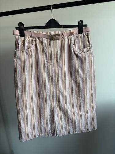 Hucke pink striped midi - pink, skirt