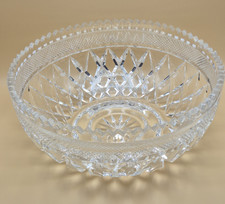Vintage Very Large Heavy Crystal Cut Glass Fruit Bowl Saw Tooth Rim 36.5cm Dia