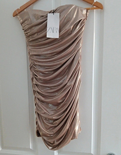 Zara metallic gold ruched - metallic,
