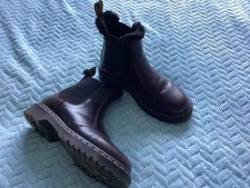 Dr Martens Lionore Fur Lined Chelsea Boots Uk Size 6 Burgundy Leather