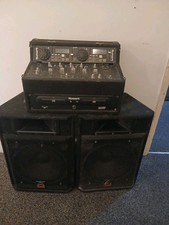2xpa Dj Speakers 800W With American Audio Con35,double Cd Player Mixer