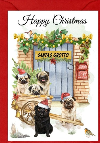 Pug dog christmas - 6"),